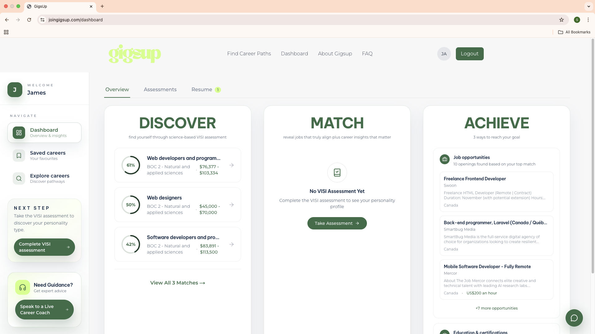 Your Saved Careers - Manage and organize your career interests